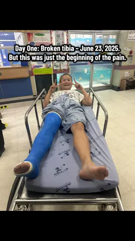 Day 1  🔥 Follow the healing. Stay for the comeback.  #brokentibia #recoveryjourney #staystrong #healing #followthejourney 