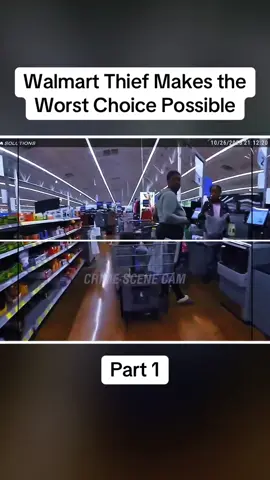 Walmart Thief Makes the Worst Choice Possible Part 1  #cops #copsoftiktok #police #policeofficer #bodycam #crime #truecrime #truestory #foryou #fyp