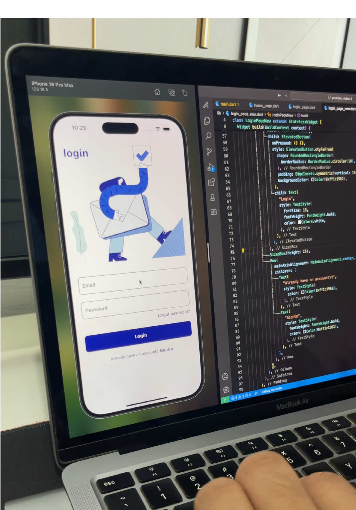 This Flutter Login UI Looks Too Good! 😍🔥 #flutter #coding #Programming 