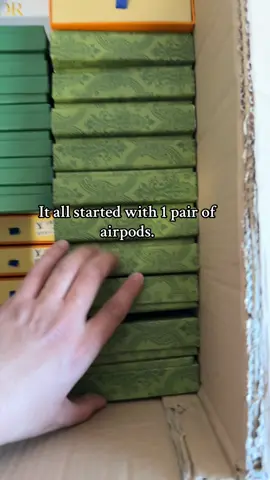 “Started from 1 pair of AirPods… now boxes on boxes 📦 #r#resellingjourneyr#resellerlifes#sidehustlef#fliplife2#2025grindmakemoneyonline#sidehustles #viralvideo 