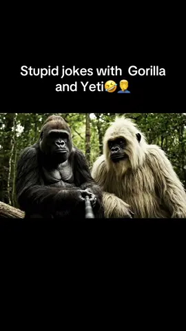 Stupid jokes with Gorilla and Yeti #gorilla #yeti #funnyjokes #veo3 #fyp 