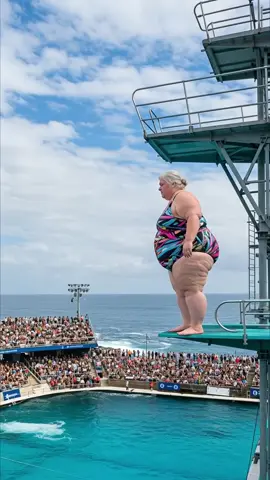 She took a big splash! 🤣  - This video was generated with AI magic! Made for entertainment purposes, and does not represent real life events. #ia  #meme  #viral  #usa 