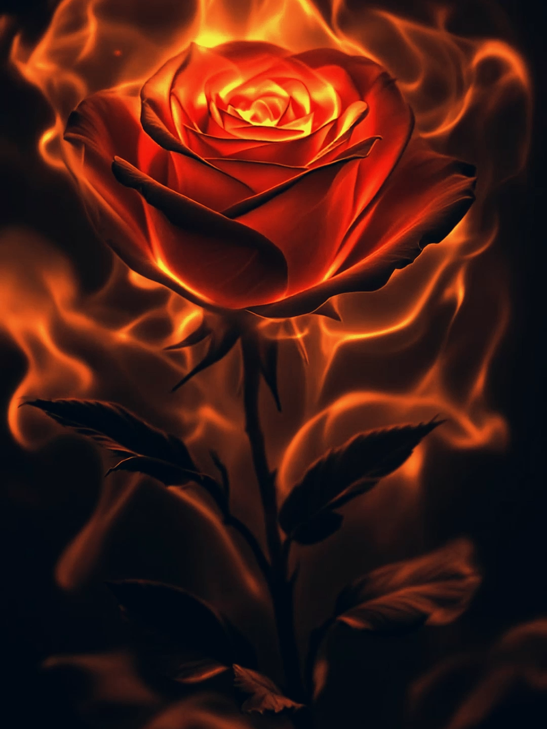 Live Wallpaper | Burning Magical Rose 🌹🔥 #rose #livewallpaper #magicalrose #flower #mystical #burningrose #red #aivideo #fyp #phonewallpaper #wallpapervideo