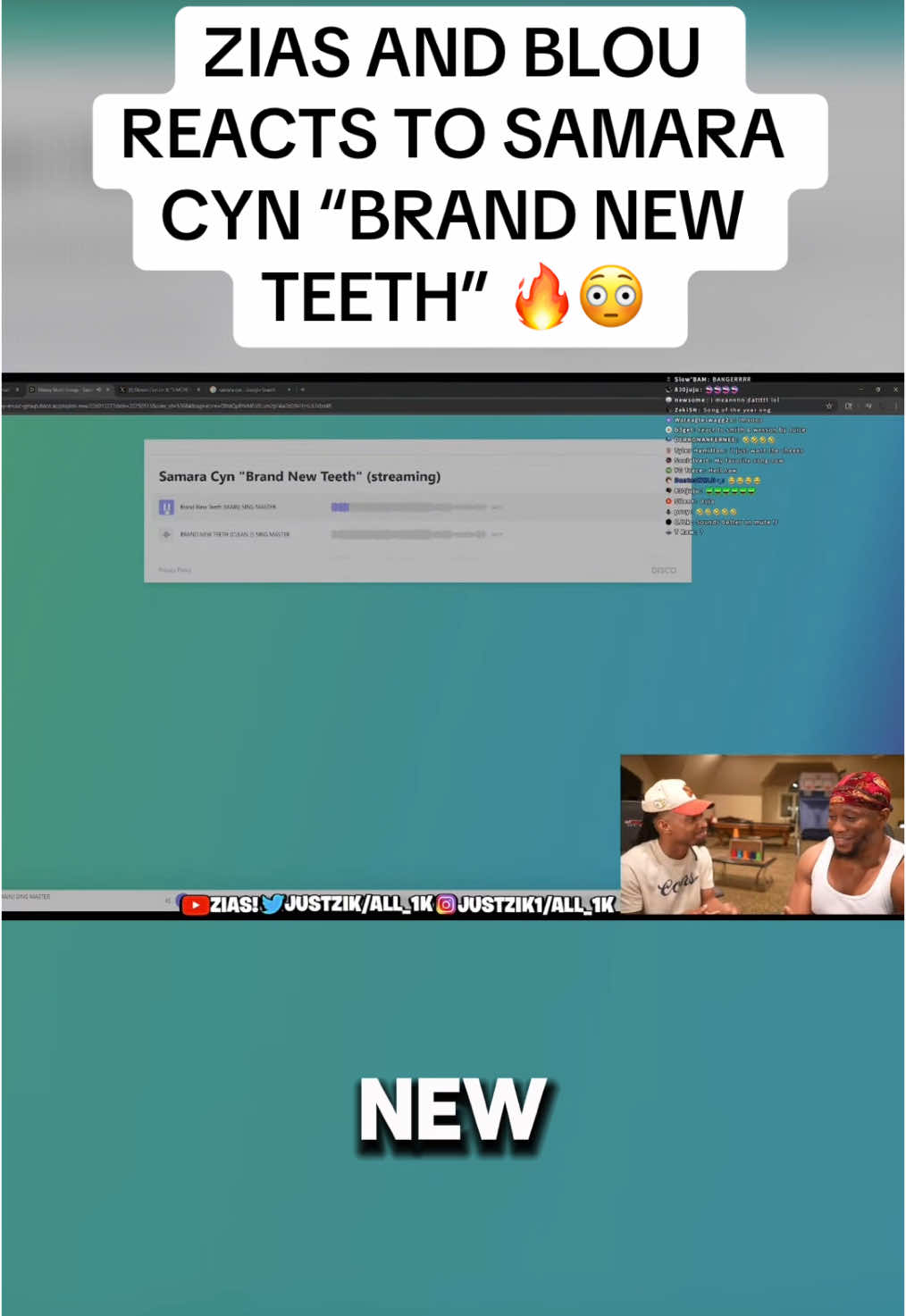 Zias and Blou reacts to Samara Cyn “Brand New teeth” 🔥😳 #samaracyn #ziasnblou #music #fyp #ziasandblou #streaming 