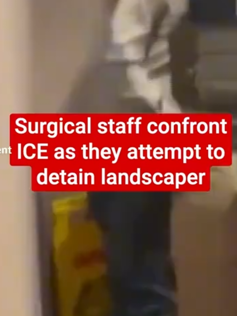 Federal immigration agents seeking to detain a Honduran landscaper chased him into a Southern California surgical center and quickly found themselves in a tense standoff as clinic staff demanded to see identification and a warrant. In a video clip of the altercation that has gone viral, Ontario Advanced Surgery Center staff in blue scrubs are heard telling an armed Immigration and Customs Enforcement agent wearing a mask and 