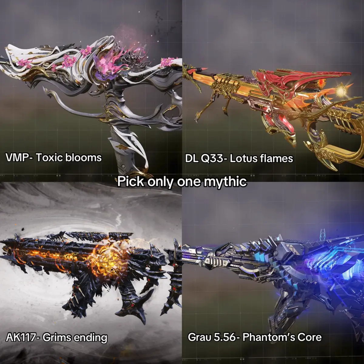 Call of duty mythic guns #codm #fyp #codmsa #callofdutymobile #GamerGirl #gaming #pickone #codmmythic #trend #callofdutyedit #gamergirls 