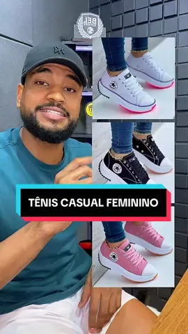 Tênis Feminino Plataforma Casual. _____ #tênis #tenis #tenisfeminino #teniscasual #tenisplataforma #modafeminina #tenispreto #tenisbranco #tenisrosa 