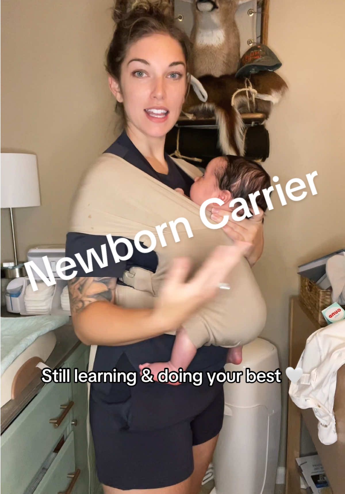 Replying to @Julia B This carrier is sooooo nice for those newborn days when your baby just wants to be snuggled up to you 😍 I’m still learning how to perfect the fit but overall it’s super easy!  #newborn #ftmom #carrier #wildbird #ftm #babywearing #babycarrier #babywrap #velcrobaby 