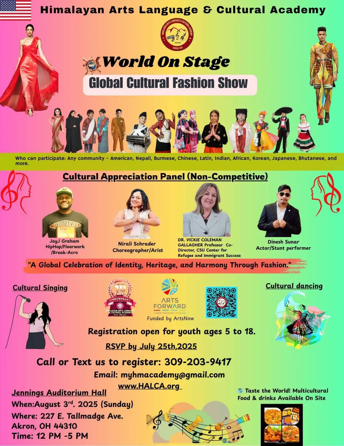 🌍 I’m honored to be part of the Cultural Appreciation Panel (non-competitive) at the upcoming World On Stage: Global Cultural Fashion Show in Akron, Ohio! This is not a competition, but a beautiful celebration of identity, heritage, and harmony through fashion, music, and dance. I’m excited to witness the creativity and cultural pride of youth from diverse communities. 📅 See you all on August 3rd, 2025 at Jennings Auditorium Hall! #WorldOnStage #CulturalAppreciation #HALCA #DineshSunar #CelebrateDiversity #AkronEvents #GlobalFashionShow