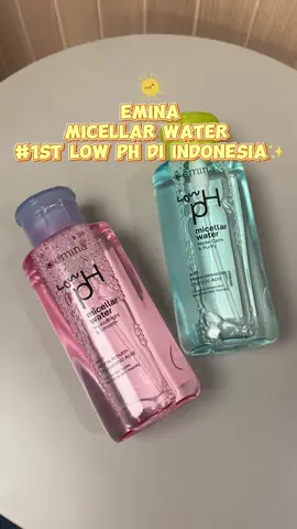 Bershin wajah tanpa bikin kulit kering?🤔 Emina Low pH Micellar Water jawabannya - lembut, calming, dan tetap bersih maksimal!💗🫵🏻💐 #micellarwater #emina #micellarwateremina 