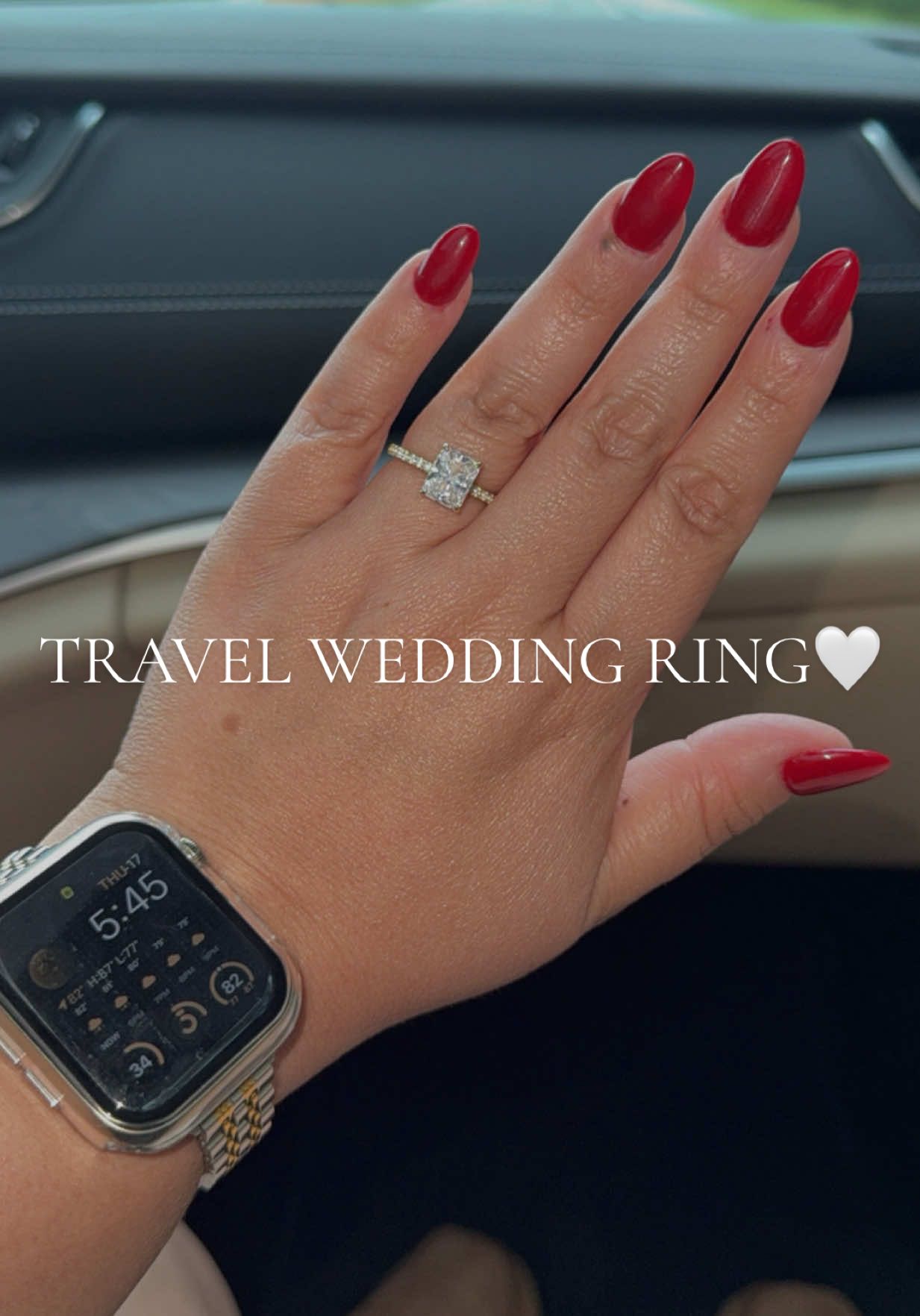 Traveling with my travel ring and I’m OBSESSED!! 💍 • #travelring #traveljewelry #traveling #weddingtiktok #weddingring #engagementring #musthaves #ttshop #fyp #girlythings 