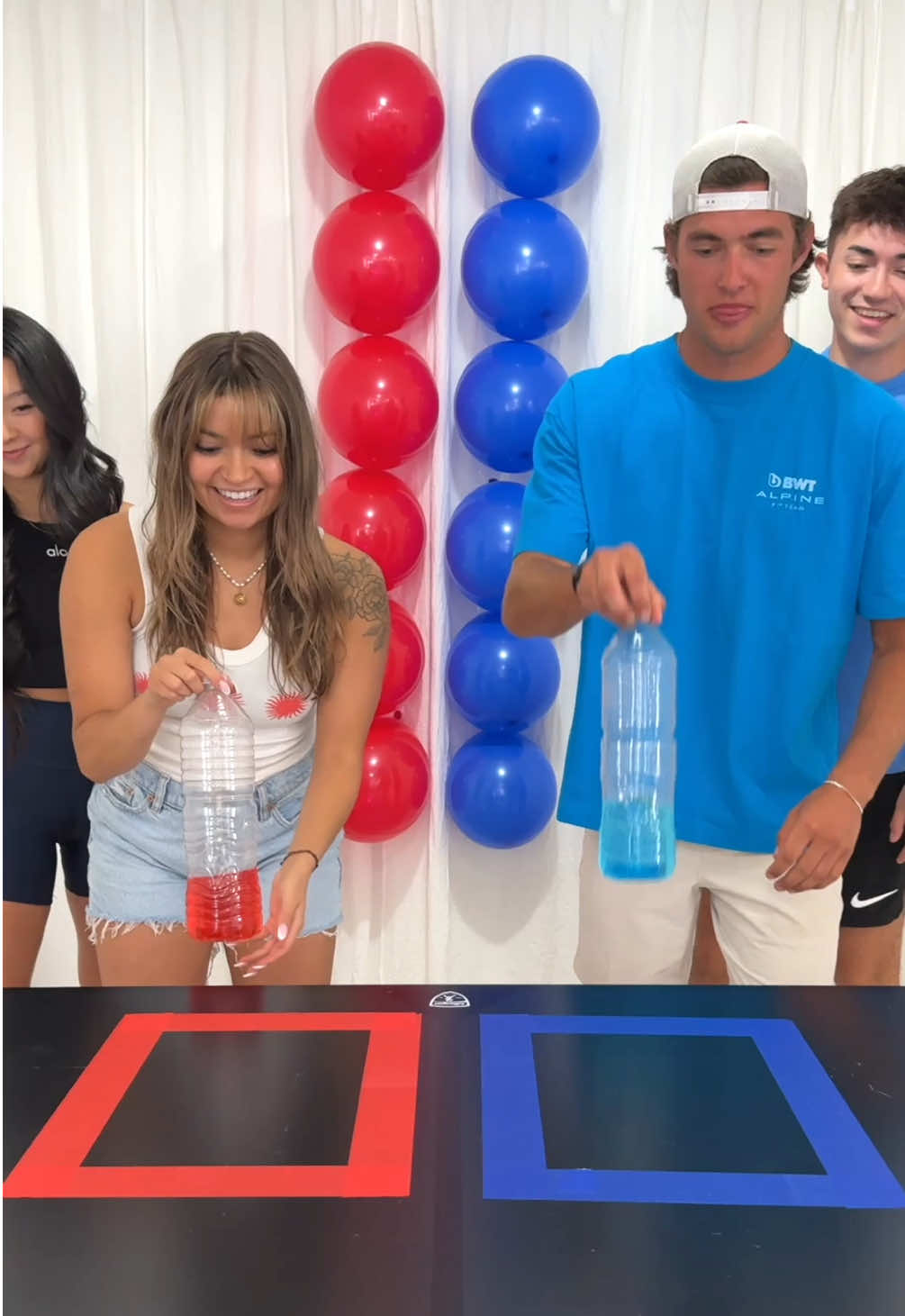 First Team to Pop all Balloons Wins! Girls vs Boys #family #game #competition 