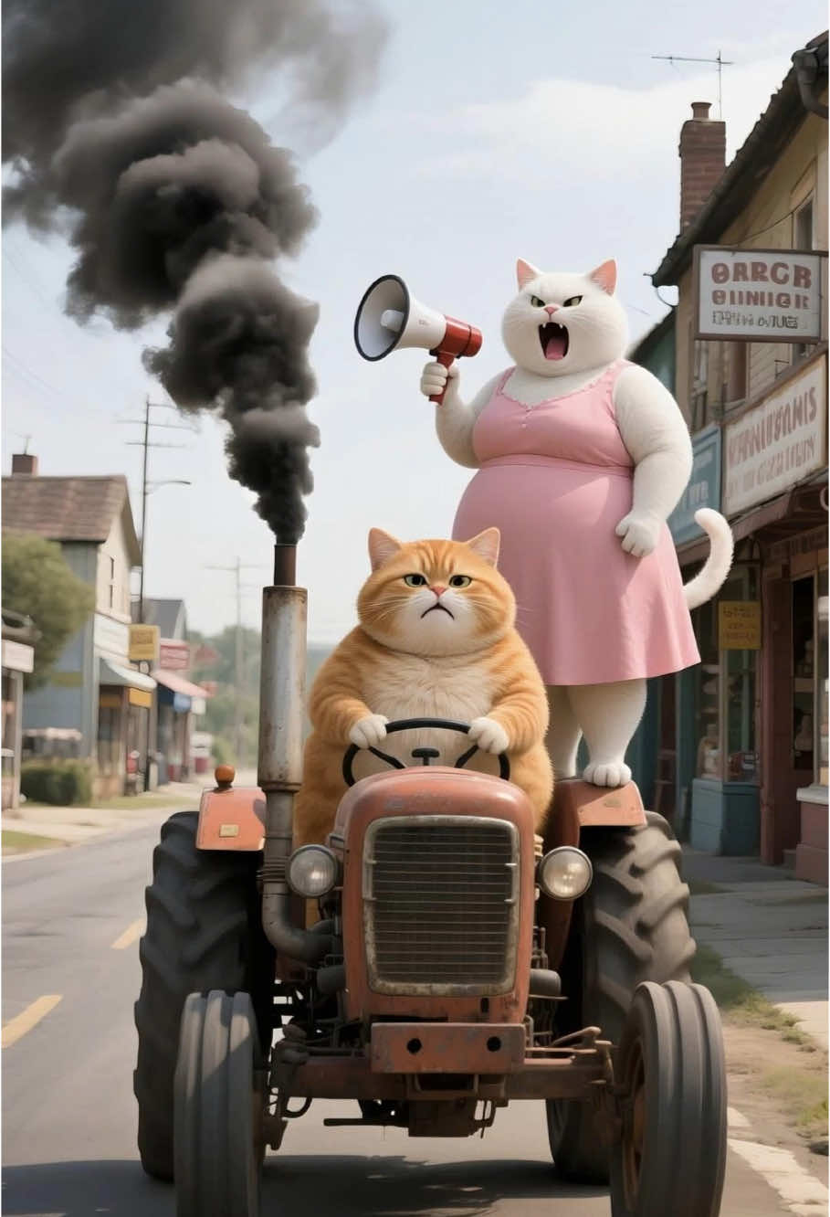 A fat cat that made a mistake #cat #kitten #cars #ai 