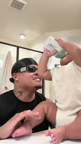 He wasn’t tryna drop the bottle 😭😂😂 @Zaza #zaza #viral #babies 