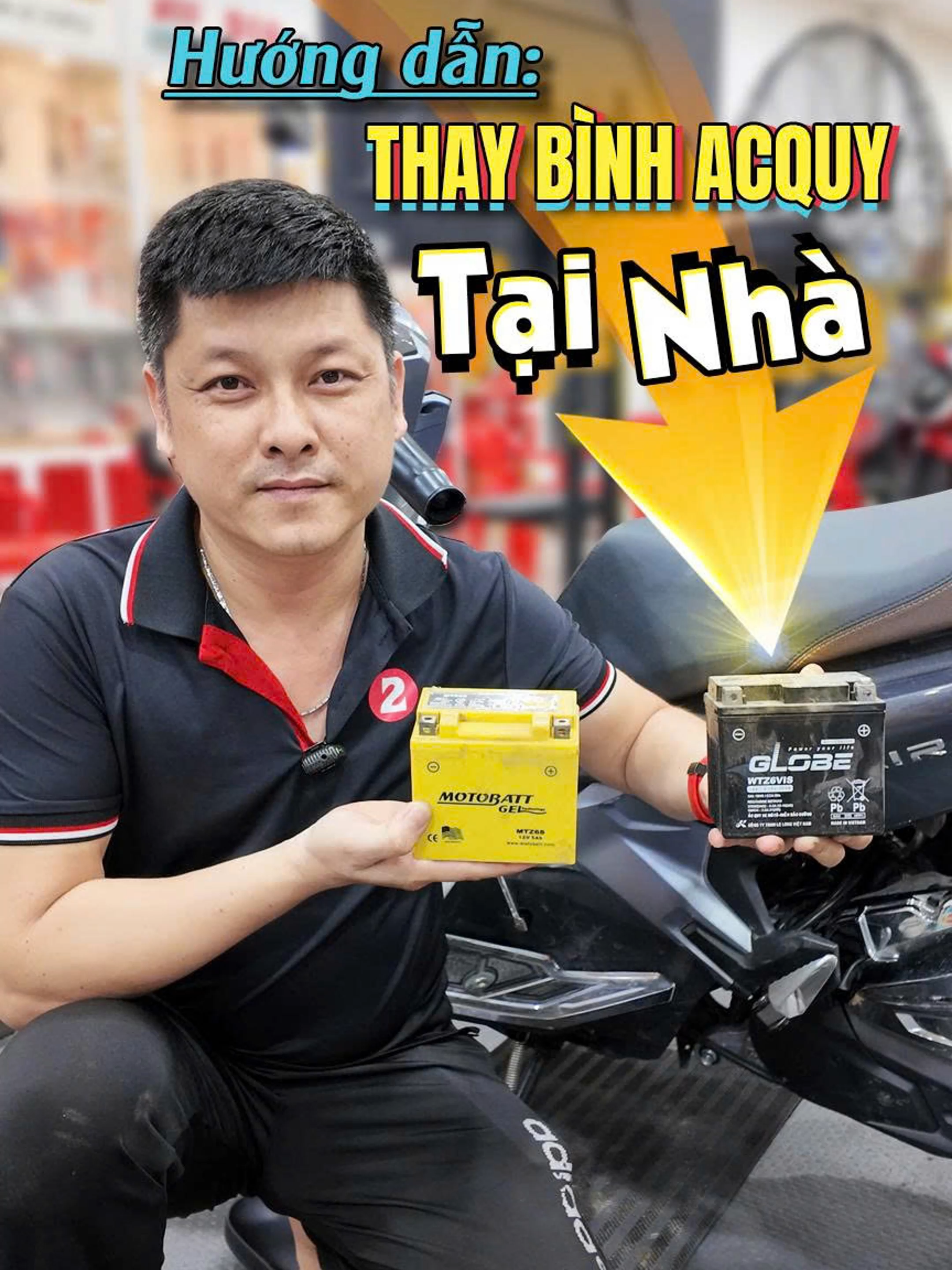 Hướng dẫn thay bình acquy tại nhà đúng cách #binhacquy #GS #GS_GTZ6V #AB #Shop2banh #longervideos