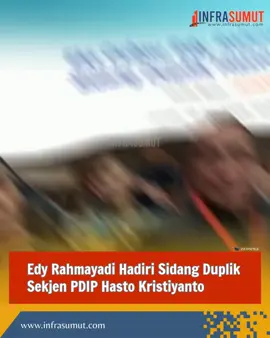 InfraSumut.com - Tokoh masyarakat Sumut yang juga Gubernur Sumut 2018-2023 Edy Rahmayadi hadir di sidang duplik Sekjen PDI Perjuangan Hasro Kristiyanto di PN Jakarta Pusat, Kamis (17/7/2025). Hasto di sidang itu menyebutkan dupliknya setebal 45 halaman, yang ia yakini ada rekayasa hukum yang menjeratnya di kasus PAW Anggota DPR untuk Harun Masiku dan Perintangan Penyidikan. #edyrahmayadi #hastokristiyanto #sidanghasto #sekjenpdip