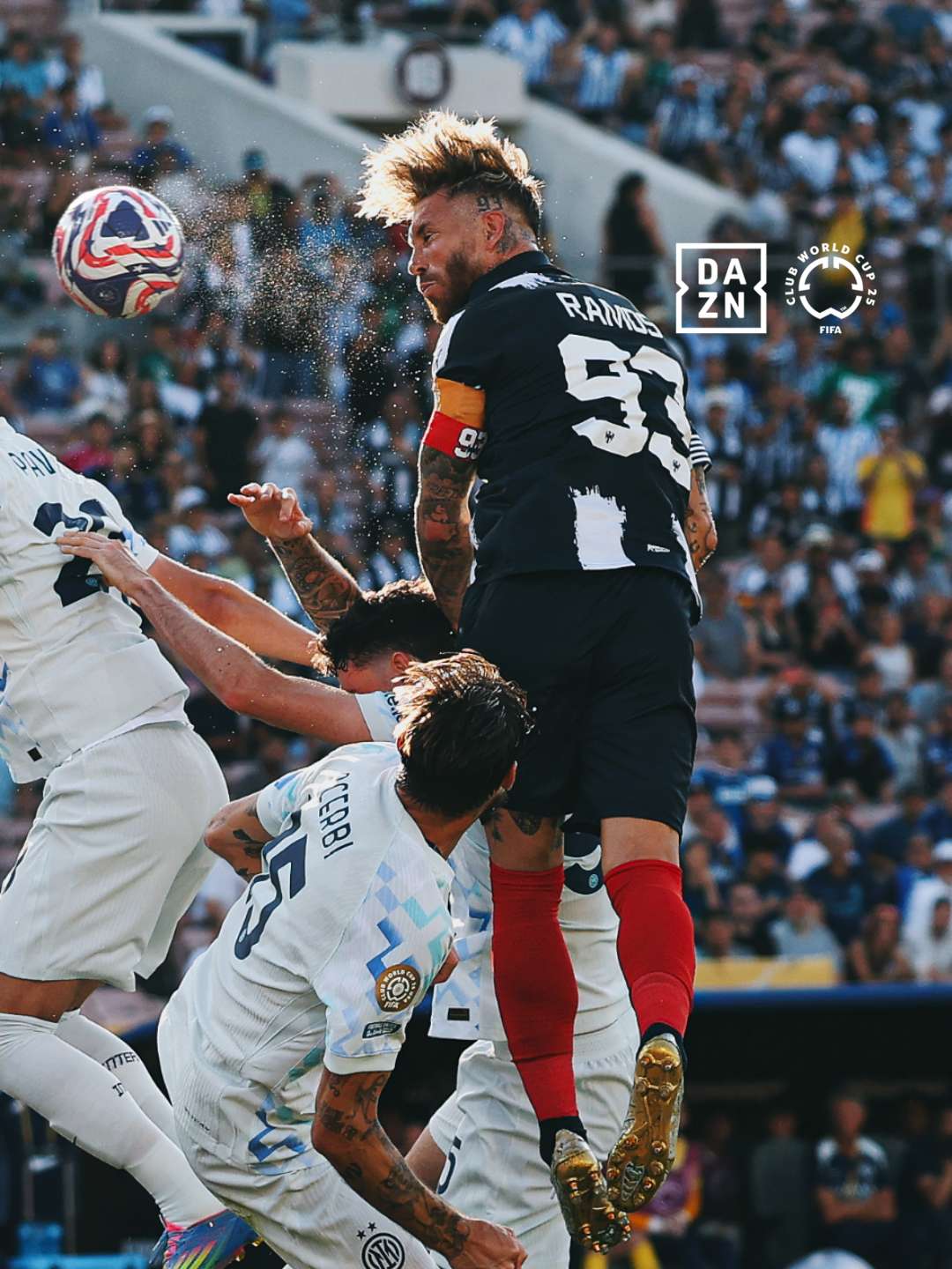 He keeps doing it time after time… 💪 Sergio Ramos rose highest to score a powerful header vs Inter Milan in @rayados' @fifaclubworldcup opener 🇲🇽👑 A legend made for the big moments. GLOBAL HOME OF FOOTBALL | Live All Summer Long | DAZN.com | #FIFACWC #TakeItToTheWorld