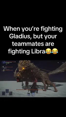 Strange Elden Ring Nightreign glitch that occurred after disconnecting mid Equillibrious Beast (Libra) expedition. When we got to the boss fight, only the two teammates who didn’t disconnect saw Libra, while the player who disconnected and rejoined fought Gladius #eldenringfunny #eldenring #eldenringnightreign #nightreign #eldenringmeme #eldenringmemes #fyp  