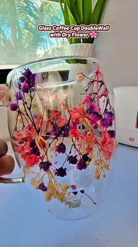 🌸Everlasting Flower Double-layer🌸 Insulated Glass Cup	300ML Real Flower	 High-value COLD Drink Coffee. #FloralGlassCup #AestheticFinds #SipInStyle #ViralTrend #DrinkwareGoals#HomeAesthetic #GlassCupLove#TrendyEssentials #CoffeeLover #TeaTimeVibes #WFS #everlastingflowercup#coffeecup #unboxing #fyp #foryou
