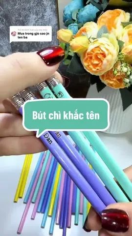 Trả lời @mẹ mèo bút chì khắc tên theo yêu cầu #cachlai #tieungoc #butchikhacten 