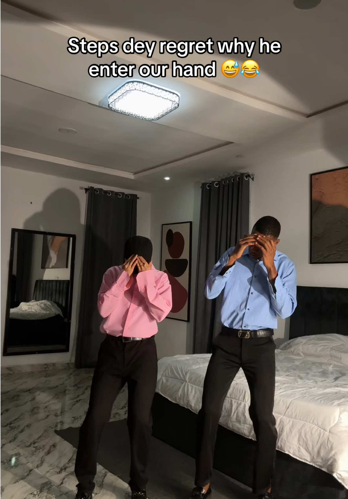 Steps no fit believe wetin him use him eye see 😂😂 #dance #steps #goofballs #goofy #viral #fyp #bigjae w/@☘️Gen_vieve ☘️ 