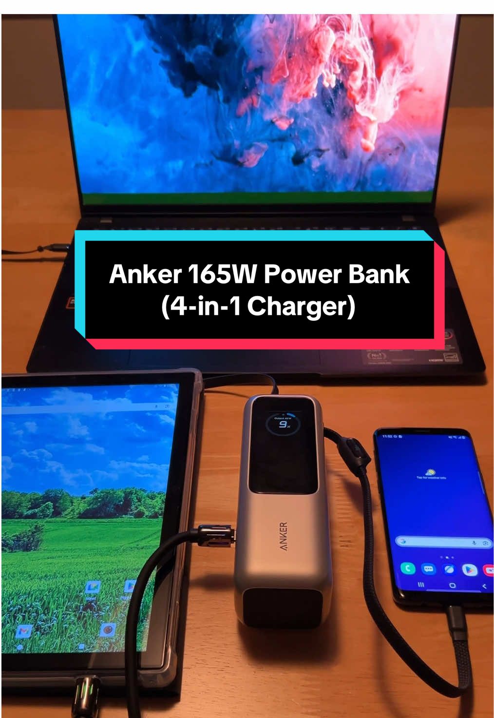 This power bank for laptops is a 25,000mAh beast. With triple 100W USB-C ports, built-in retractable cables, and real-time charging display, it's the ultimate portable charger for MacBook, iPhone 16, and all Android devices. It's TSA-approved, charges 4 devices at once, and recharges itself in minutes. This is must-have tech for travel, remote work, and on-the-go creators. #anker #ankershop #powerbank #ankerhighpower #outdoorfun 