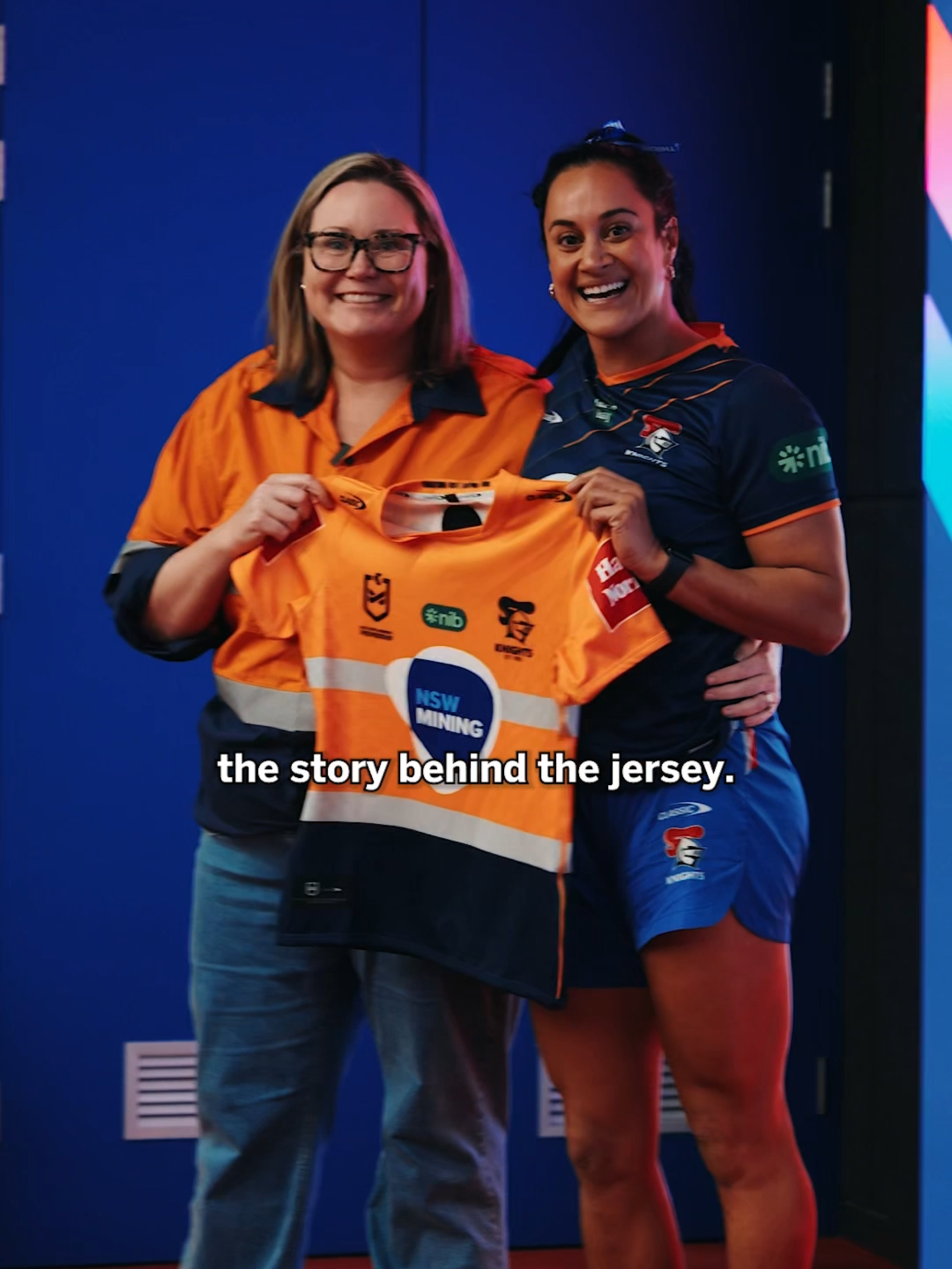 A special moment shared between strong, empowering women 👏 2025 is the inaugrual year of the NRLW mining jersey, and who better to present than our 2025 winner of the Exceptional Woman in NSW Mining Award - Hope Mulvihill. We're so proud to see women making such a strong impact in the Hunter, both on and off the field. We can't wait to see the NRLWKnights run out for the first time in high-vis this Sunday  🙌 #nrl #nrlw #rugbyleague