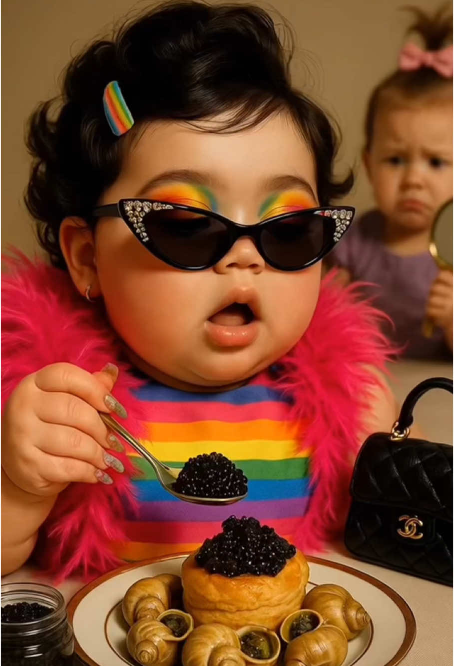 It's food time for baby goddesses.🥰🥰 #babymukbang #tiktokbabies #chubbycheeks #asmrbaby #whim #capcutforus #capcut #capcutpioneer