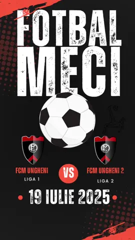 ⚽️ MÂINE E ZIUA! 🏟️ Vă așteptăm în tribune să susțineți cu toată inima echipele noastre: 🔥 FCM Ungheni (Liga 1) ⚡ FCM Ungheni 2 (Liga 2) 📅 Sâmbătă, ora 10:00 📍 Stadionul Municipal Ungheni 🎁 Dacă ați urmărit live-ul și emisiunea de ieri, știți că vă așteaptă și câteva surprize frumoase 👀 💛 Hai să ne adunăm în număr cât mai mare și să arătăm că spiritul Ungheniului e mai viu ca niciodată! 🙌 Susținem. Trăim. Luptăm. Împreună. #FCMUngheni #Liga1 #Liga2 #PeTerenCuInima #HaiUngheni