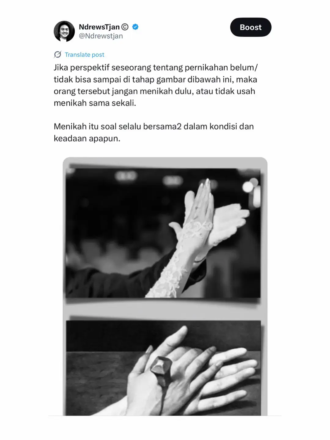 to have and to hold from this day forward, for better, for worse, for richer, for poorer, in sickness and in health, to love and to cherish, till death us do part.  #laki #perempuan #suami #istri #suamiistri #keluarga #fyp 