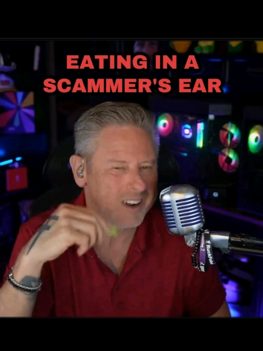 Eating in a scammer's ear... (In case you missed this in the #RuckFobocalls app.) #robocall #telemarketers #telemarketer #spamcalls #spamcall 