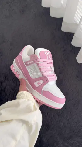 Are only girls the ones who like pink Trainers? 🤔Are there any boys who like it? #lvtrainers #lvtrainers #pink #pinkshoes #goviral #styleinspo #fashion #menfashion #luxuryshoes #sneakers #explore #designer #blowhtisup #trending #explorepage 