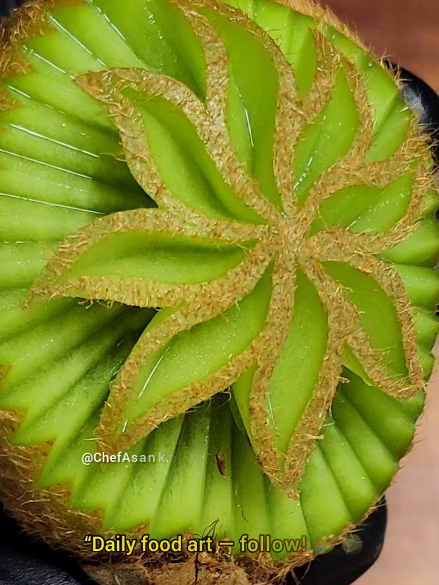 Next Level Food Carving! 🔪🥝 So Satisfying to Watch! 😍  #fruitcarving #foodart  #edibleart #ChefAsanka #fruitart #satisfying #fyp 
