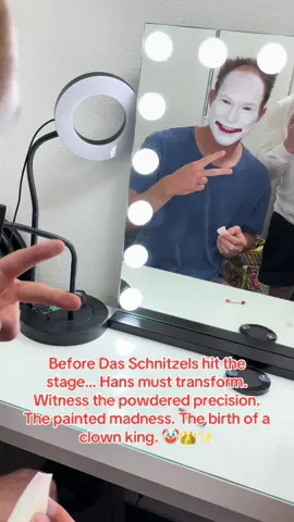 How do you prep to get on stage? #DasSchnitzels #ClownTransformation #BehindTheMakeup #PhysicalComedy #ClownLife