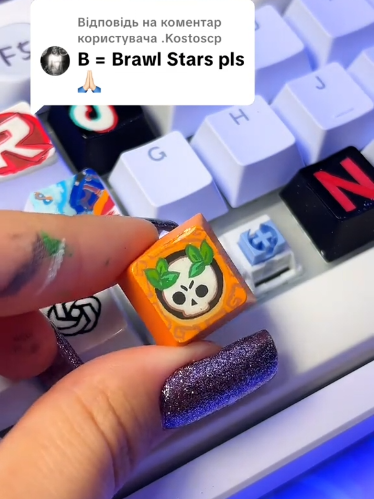 Відповідь користувачу @.Kostoscp Custom keyboard! Drawing B  for Brawl Stars but on keyboard!​⁠​⁠@Brawl Stars #brawlstarstiktok #drawingtutorial #tik_tok #keyboard #custom 
