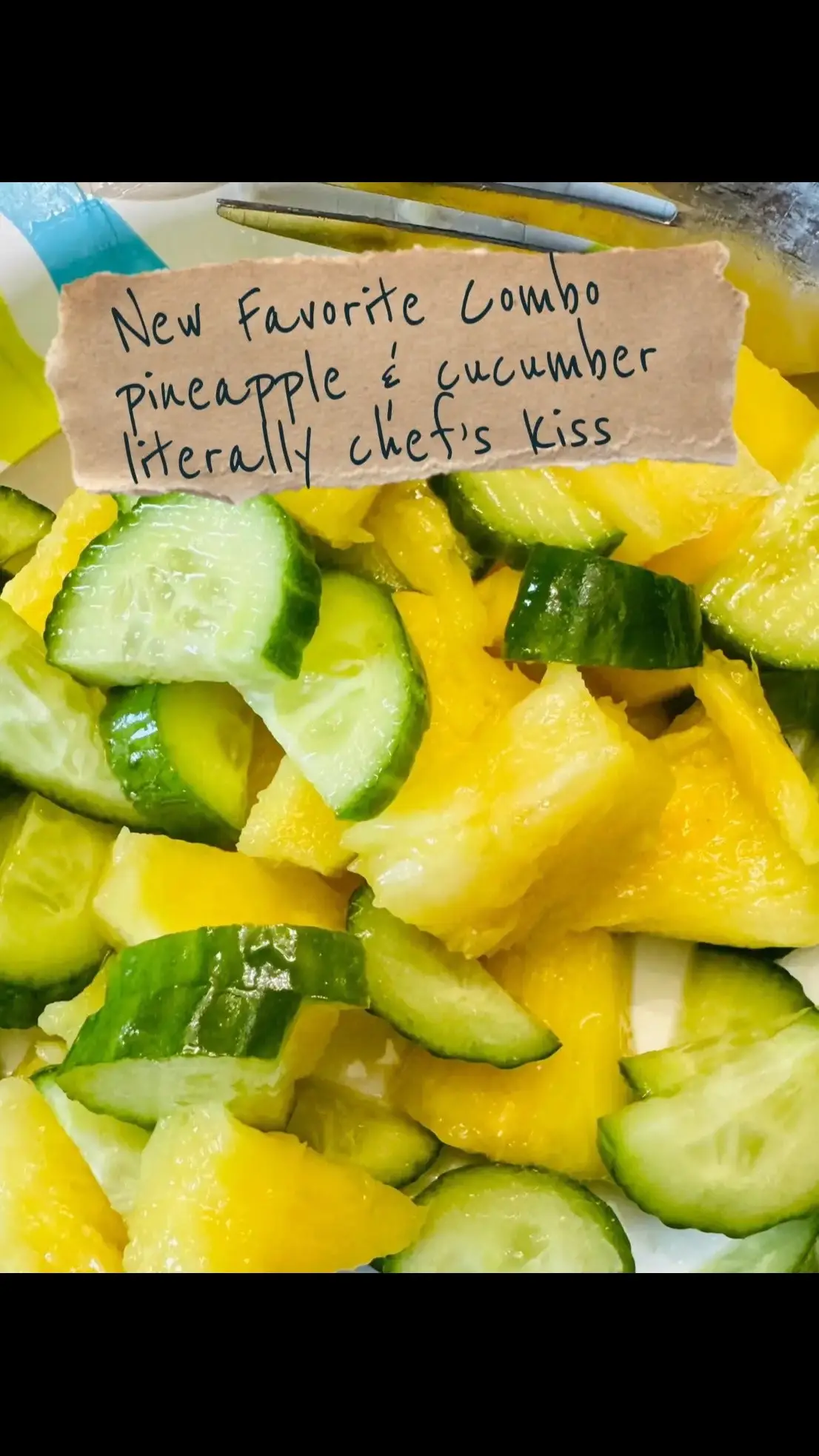 Quick & easy snack idea: pineapple & cucumber literally chef’s kiss 10/10 #favoritesnacks #snackvibes  #Lemon8 