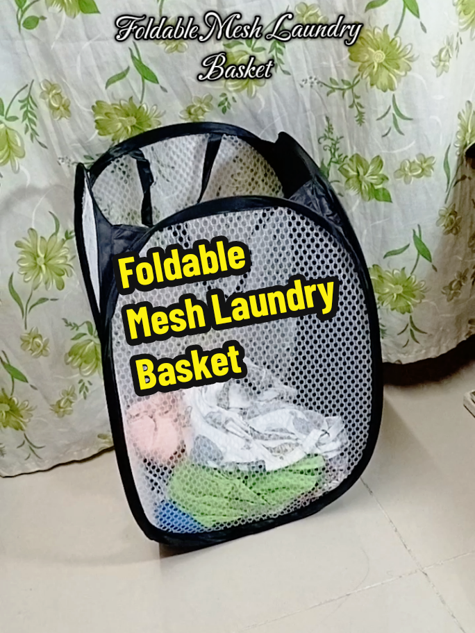 Foldable Mesh Laundry basket #laundrybasket #laundry #homeessentials #viral 
