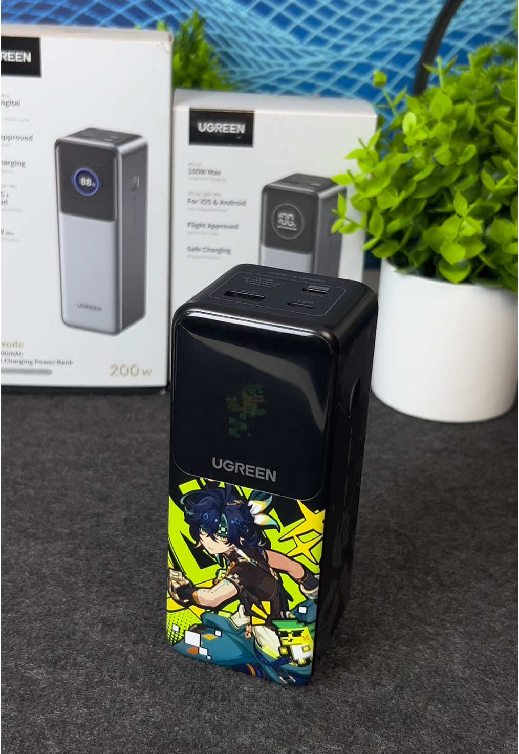 Ugreen & Genshin impact 130w powerbank #Charger #ugreen #ugreenfastcharging #UGREEN #singapore #minsize #lightweight #GAN #powerbank #130w #airplane #TFT #genshin #nexode #GenshinImpact #VocêNasceuParaMudar 