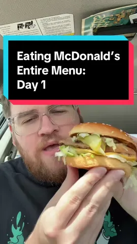 Day 1 of eating McDonald’s every day until I’ve had the entire menu in the LEAST amount of bites possible @McDonald’s #mcdonalds #fyp 