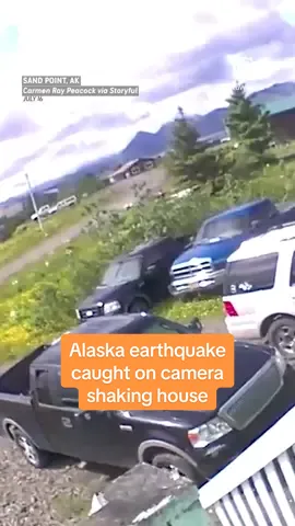 Security cameras captured a powerful 7.3 magnitude earthquake rocking a home in Sand Point, Alaska, this week. The earthquake prompted a tsunami warning and evacuations in the area. #alaska #caughtoncamera #earthquake #news #fyp #accuweather 