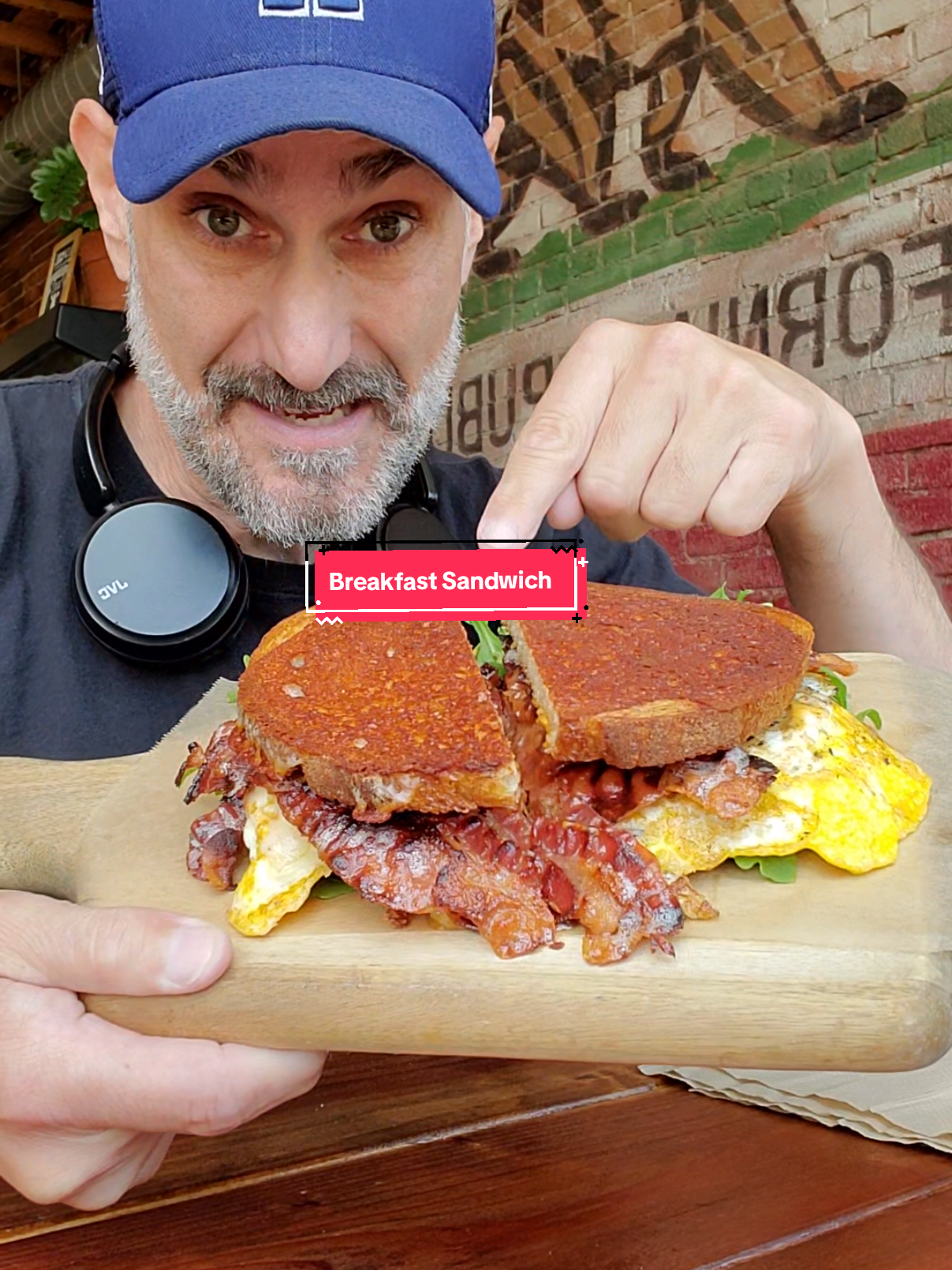 Toasted sourdough, two eggs, crispy bacon, avocado, arugala,, Swiss & cheddar cheese with aoili #breakfast #sandwich #LA
