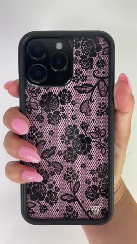 with a blush violet base, black lace, and floral details, this case is giving vintage romance with a modern edge 🖤  add the lace lover case to your collection now on tiktok shop #wildflowercases #wfcases #lace #cutephonecase #mazzystar #twilight #bellaswan 