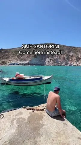 A blend of stunning historic architecture and breathtaking natural scenery? Yes please… This is… FIROPOTAMUS BEACH, MILOS, GREECE.  Do not skip this beach if you are going to Milos this summer! I personally found this beach even more stunning than its neighboring, more famous beach, Sarakiniko Beach!  Here are directions from Adamas, the main port on the island:  1. Exit Adamas via the main harbor road and head north onto the Milos–Plaka route. 2. Continue for about 7 km, passing through the village of Triovasalos as you approach Plaka. 3. Watch for the Firopotamos sign just before Plaka and turn left onto the narrow, winding road. 4. Descend carefully to the small parking area at the water’s edge, then walk the final few steps to the beach. Make sure you walk to the church for another gorgeous outlook! Would you visit this beach on Milos? #europeansummer #greece #europeantravel