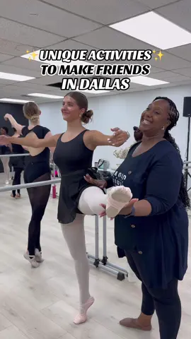 ✨👯‍♀️UNIQUE ACTIVITIES IN DALLAS TO MEET FRIENDS AT PART 1 // SAVE THIS POST FOR WHEN YOU WANT TO STEP OUTSIDE YOUR COMFORT ZONE⬇️✨ #DallasLoveList // We’ve got the best of both worlds for you here, and there’s more to come when we drop part 2!⬇️ 🩰ADULT BALLET CLASSES // Take dance classes of any level @Art of VIII | Dance Studio - whether you’ve never danced a day in your life, or you’ve danced for years, there’s a class for you! Drop-in classes start at $30 per class! 🪴POTTERY CLASSES // Take a one-time class @Trade Oak Cliff and create bowls, mugs, planters and more or take a multi-week series to dive deeper into the craft. Their throw-a-bowl 1 hour class is only $65 and they offer a range of other classes for $25 and up! Add it to the Love List!✨💕