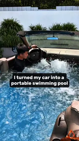 I turned my car into a portable swimming pool  #foryou #car #repair #excavator #operator_excavator 