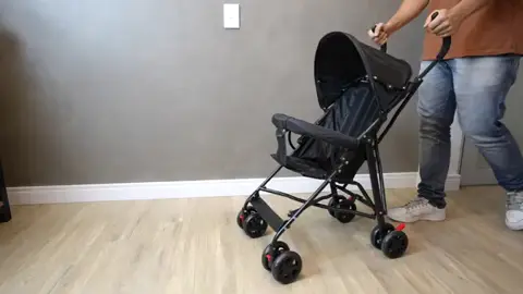 Carrinho de Bebê Guarda-Chuva Leve, Dobrável, Estrutura em Aço, Cinto de Segurança, Confortável, Fácil Transporte, Ideal para Passeios e Viagens Mega Compras Preto #vendas #amazon 