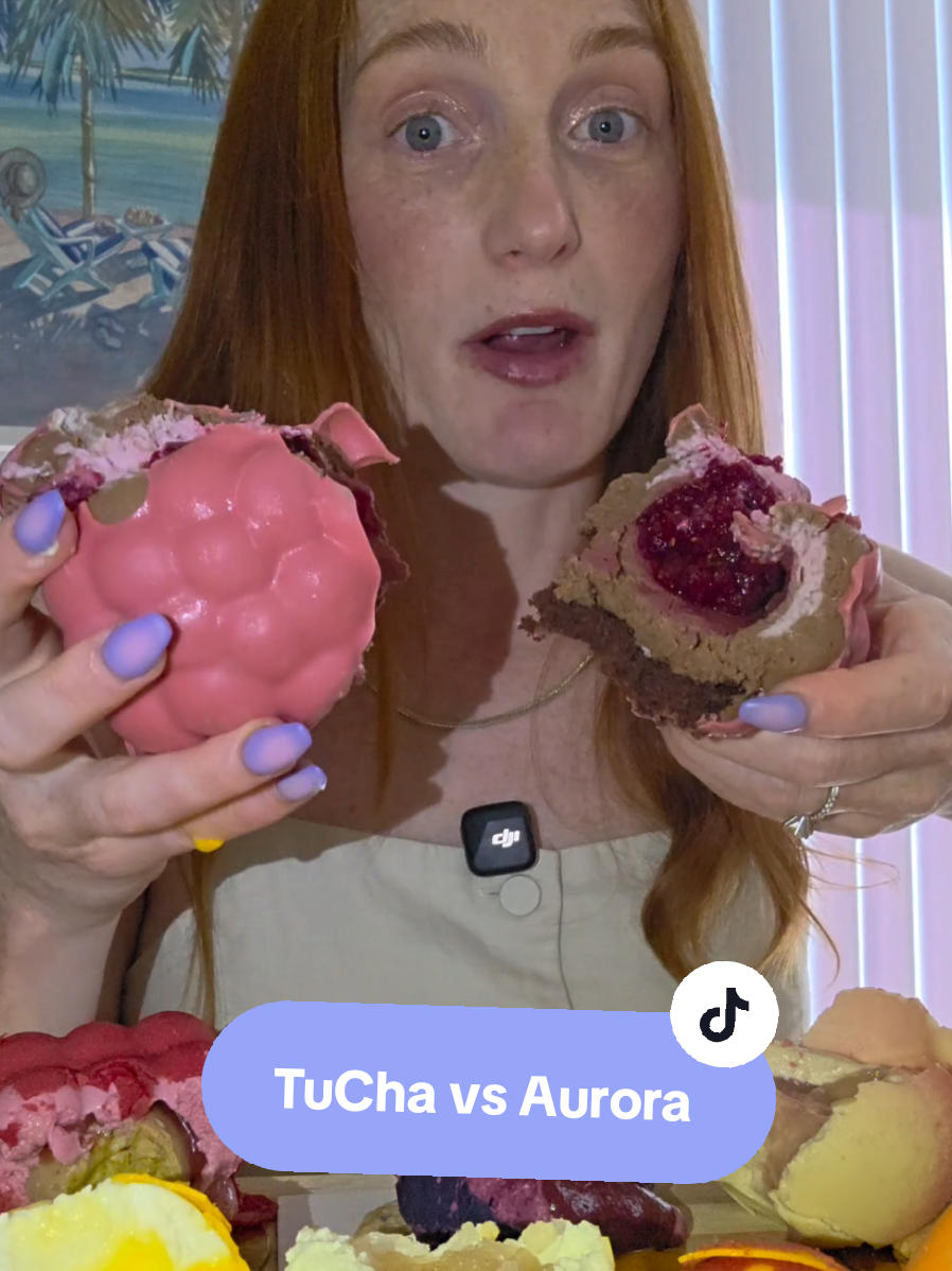 ⚠️Misophonia alert-eating sounds⚠️ Not the prettiest leftovers, but here’s the real side-by-side of @Tu Cha vs @Aurora LA . One gave excellent crunches, one gave flavor. But only one is worth the hype imo. Which one would you pick? #tucha #auroradesserts  #viralfoodreview #detroitfoodie #foodfight #honestreview #desserttok #fruitmoussecakes #moussecakes #beautifuldesserts #viralfruitcakes #patisserie  #viralfruitdesserts  #LA 