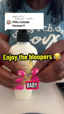 Replying to @Ro | ✨Fragrance✨Faith pins colada lotion demo with all the bloopers.  We not doing perfection today! #pinacolada #lotion 