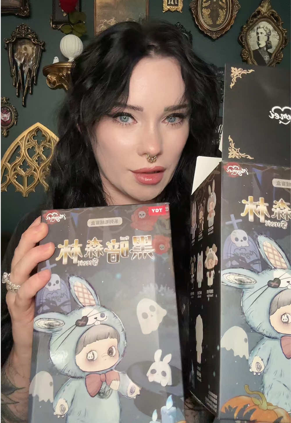 He said “I got you a goth labubu” LOL I guess this is my first blind box unboxing. #blindboxopening #blindboxunboxing #mysterybox #gothicstyle 