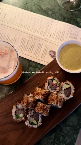 uchibā (one of my faves!!) just released the best lunch deal in austin, tx !!! their summer prix fixe lunch menu is $25 and comes with three courses — your choice of starter, main, and a sorbet dessert 🤯 you absolutely can’t miss the hama chili (I get it every time), the bā salad covered in parmesan, or the burger and fries! they also have a cocktail menu with $5 cocktails!!! truly such an incredible deal. served from 11:30-2:30 daily. — 601 west 2nd street @uchirestaurants  #austintexas #austintx #austin #atx #thingstodoinaustin 